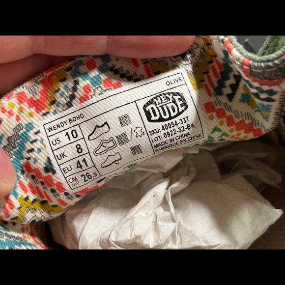 Hey Dude Wendy Boho Slip On Shoes Olive Green/Multicolor Womans 10 - Picture 13 of 16